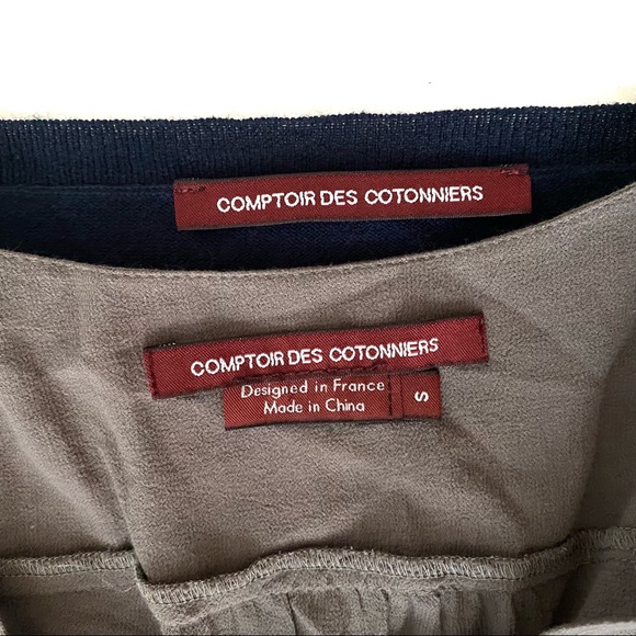 Comptoir des Cotonniers Attached Button Front Tank and Deep V Sweater Dress, S - Picture 3 of 7